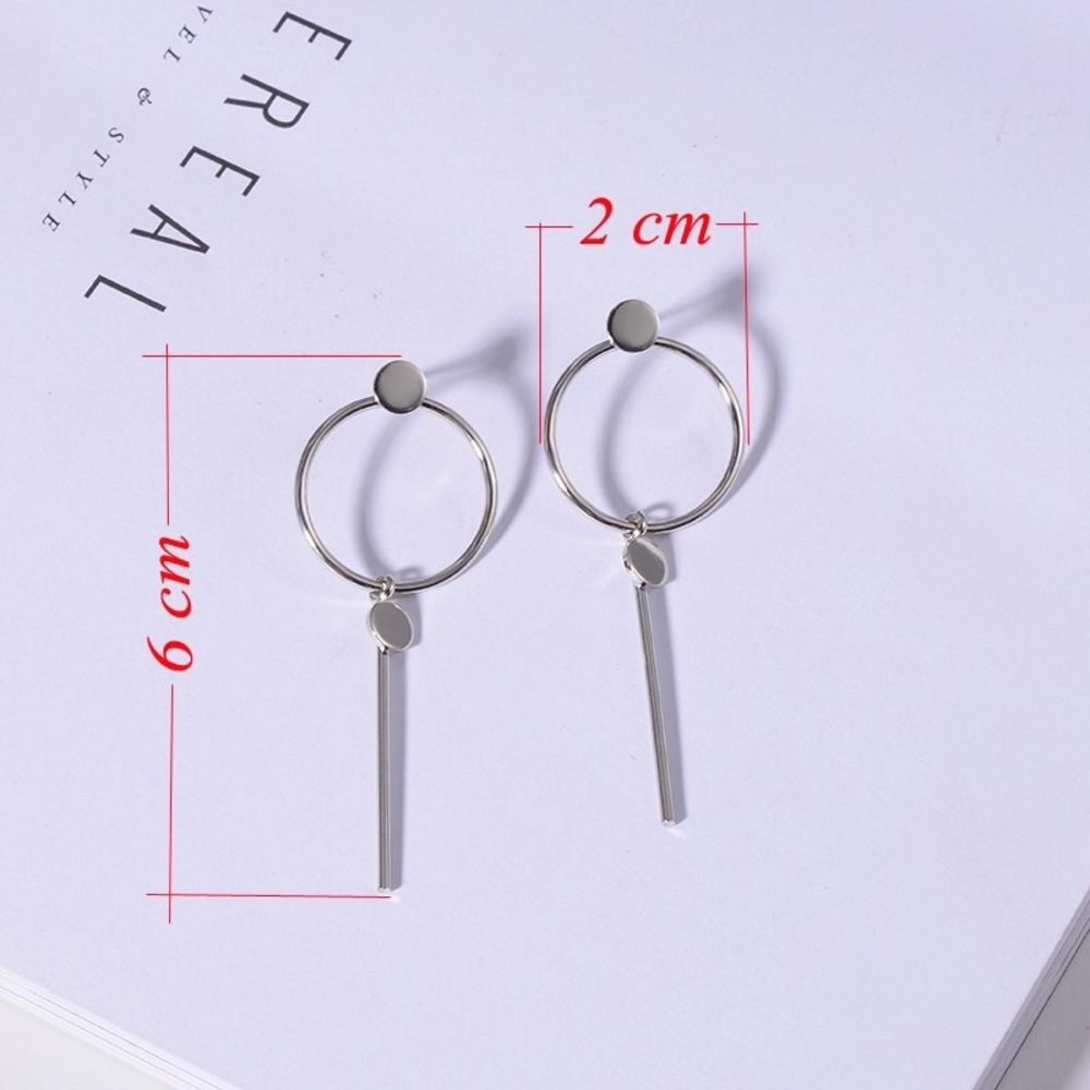 SILVER HOOP + DROP MINIMALIST EARRINGS